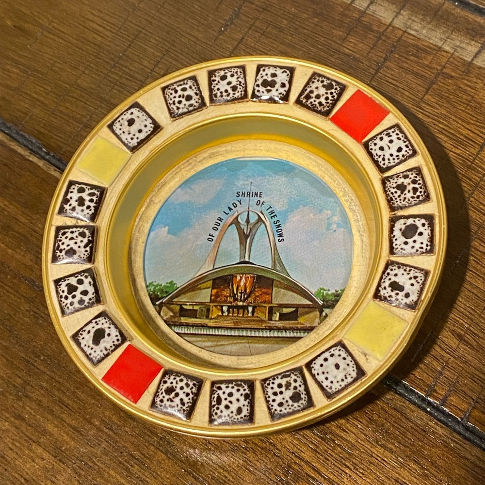 Vintage 1950’s 1960’s Shrine Of Our Lady Of The Snows Religious Ash Tray